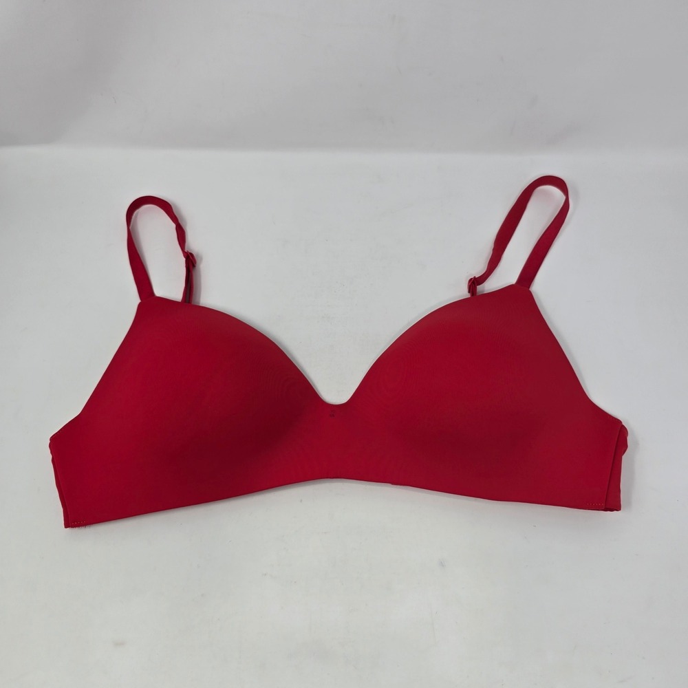 Victorias Secret T-Shirt Lightly Lined Wireless Bra 34D Red 365828